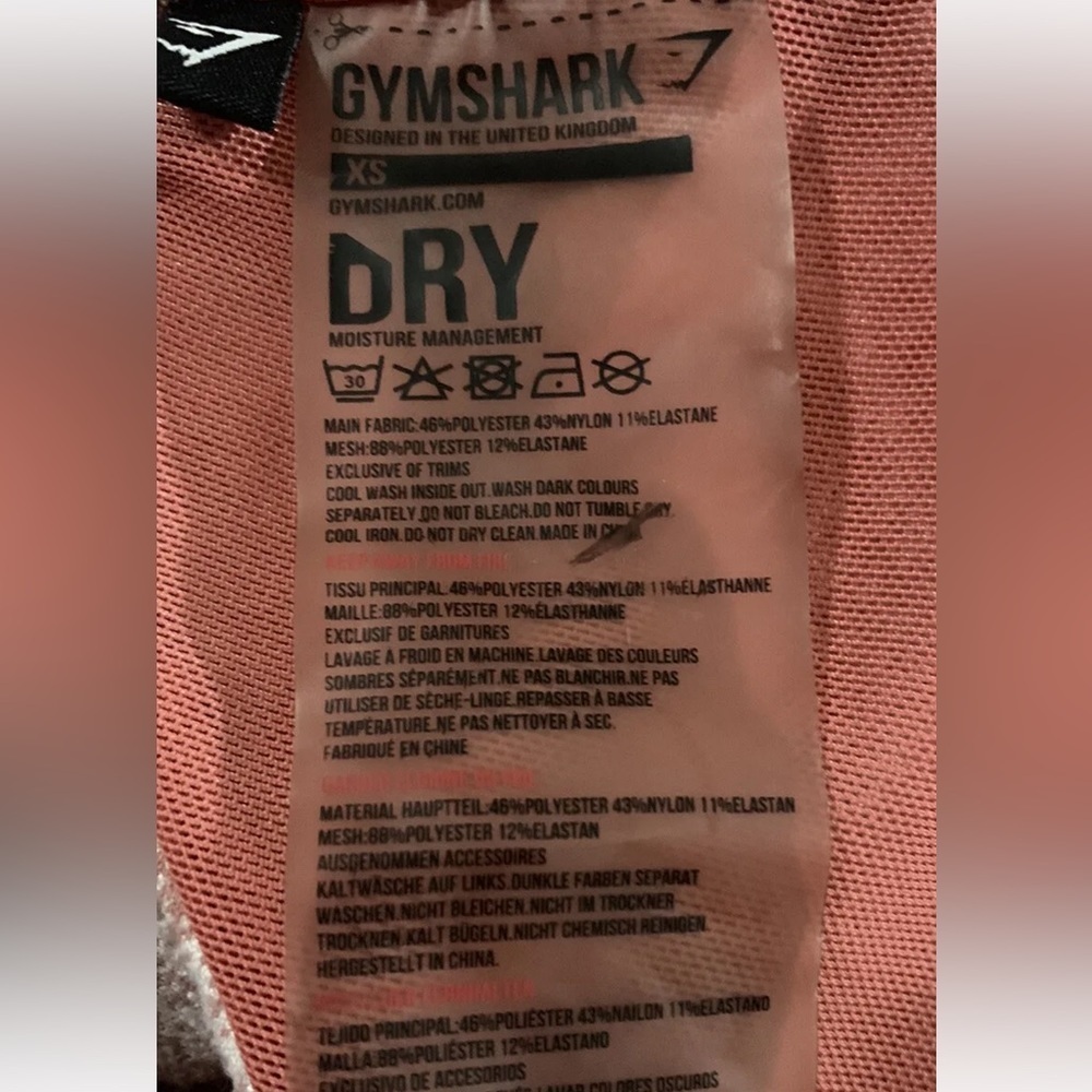 Gymshark Ribbed Sport Bra Dry Management Fleur Texture Pink Sz XS
Racerback - Picture 3 of 3